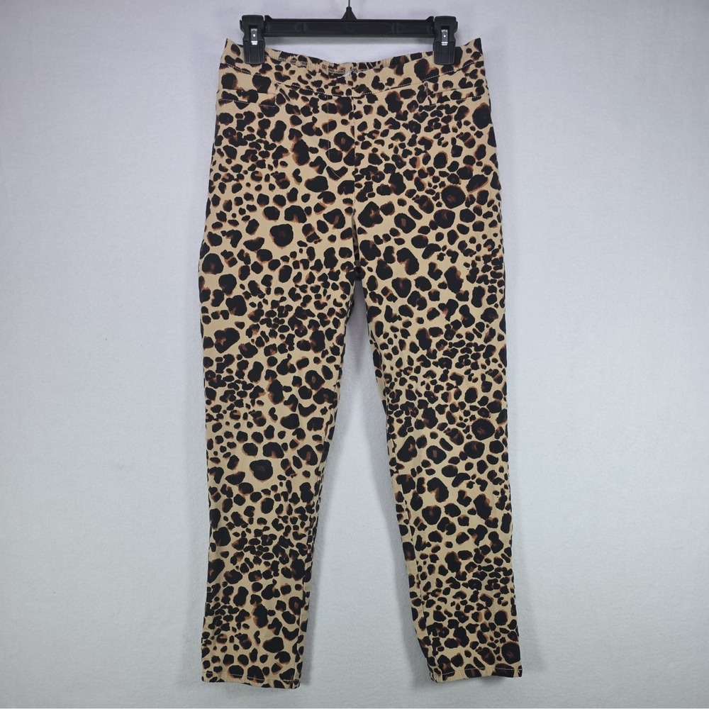 Isaac Mizrahi Leopard Print Jeggings Women's sz 6 Glam Rock Punk Y2K Stretch